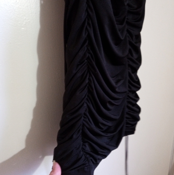 Windsor black ruched bodycon mini dress with cut out back and tie - Picture 6 of 11